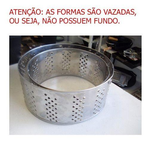 Formas Para Queijo Frescal Inox 500g E 1kg (3 De Cada) - Zatti Imagem de Formas Para Queijo Frescal Inox 500g E 1kg (3 De Cada)