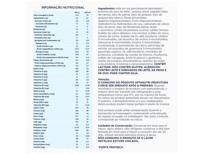 Fórmula Infantil Profutura 3 sem Sabor Aptanutri - 800g Imagem de Fórmula Infantil Profutura 3 sem Sabor Aptanutri - 800g