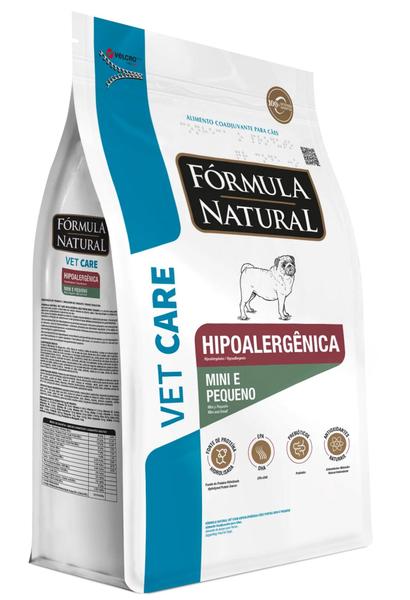 Imagem de Fórmula Natural 2kg Vet Care ração hipoalergênica para cães de raças mini e pequenas.