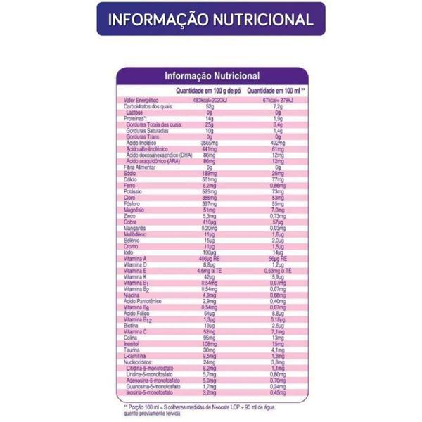 Imagem de Fórmula Nutricional Especializada Neocate Lcp 400g