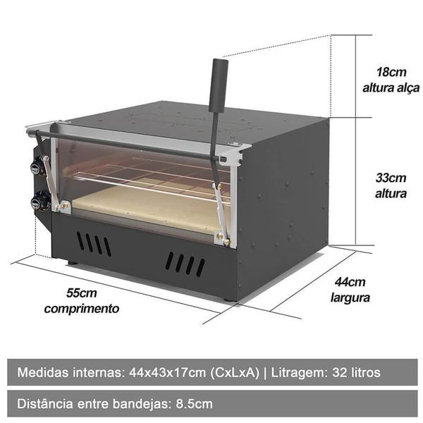 Imagem de Forno Assador Industrial Saro Porta Guilhotina 32 Litros Elétrico 220V 53x47 cm sem Cavalete FG22