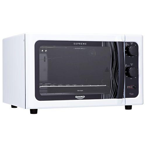 Forno de Bancada Elétrico 44 Litros Branco com Grill Dourador Supreme Dako Forno de Bancada Elétrico 44 Litros Branco com Grill Dourador Supreme Dako