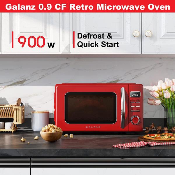 Imagem de Forno de Microondas Galanz Retro GLCMKZ09RDR09 - 0,9 pés Cúbicos - Vermelho