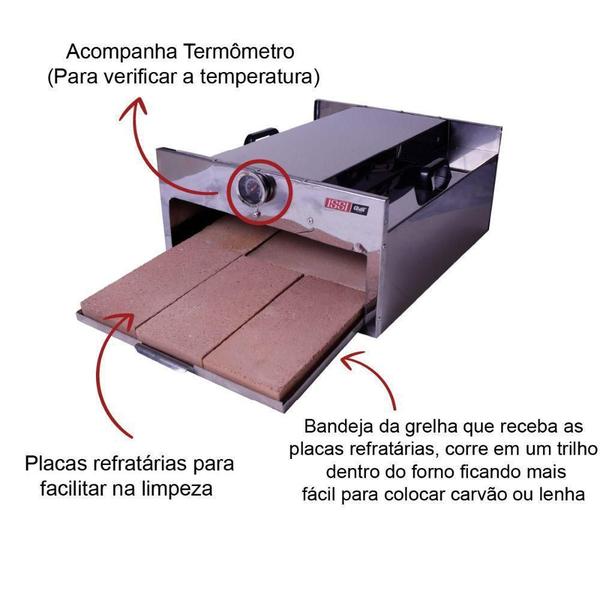 Imagem de Forno De Pizza Para Churrasqueira Quadrado Inox Issi Grill