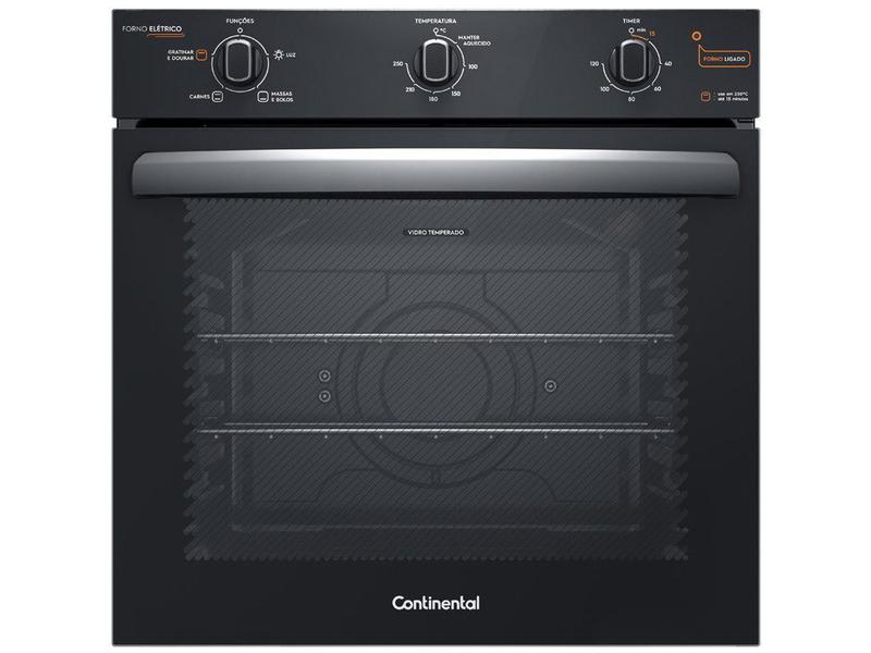 Forno Elétrico de Embutir Continental 80L - Preto OC8EM Forno Elétrico de Embutir Continental 80L - Preto OC8EM