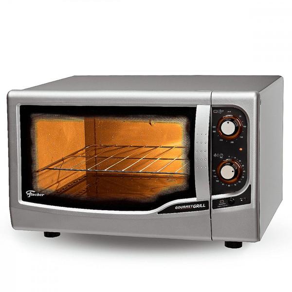 Forno Elétrico Fischer Gourmet Grill Bancada 44L Prata 127V Forno Elétrico Fischer Gourmet Grill Bancada 44L Prata 127V