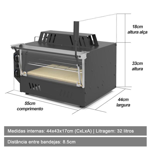 Imagem de Forno Guilhotina à Gás GN 53x47cm sem Cavalete Saro Cinza