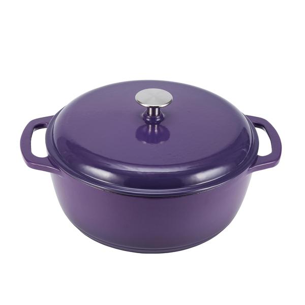 Imagem de Forno holandês Amazon Basics Ferro fundido esmaltado 6L roxo