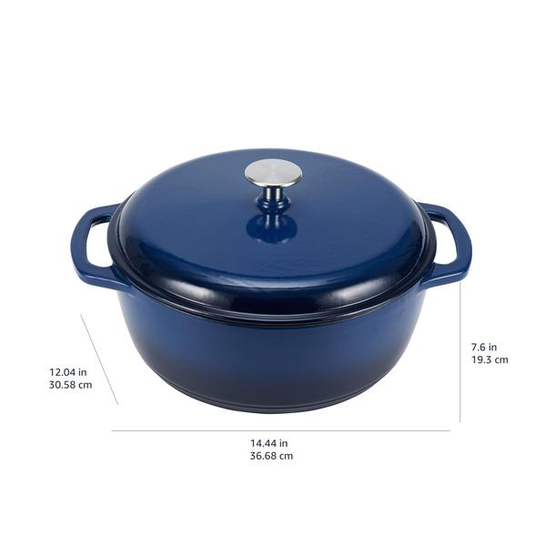 Imagem de Forno holandês Amazon Basics Ferro fundido esmaltado 7.3L Navy