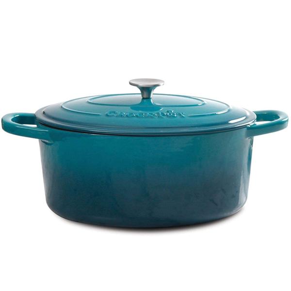 Imagem de Forno holandês Crock-Pot artesanal de ferro fundido esmaltado 7L Teal Ombre