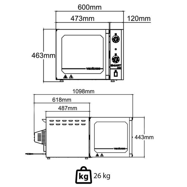 Imagem de Forno Industrial Convector Venâncio Elétrico Smart Basic 4 Esteira Corpo e Painel Inox 220v FCSB4E