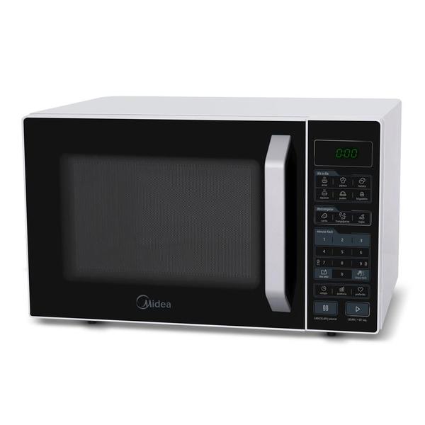 Forno Micro-ondas Midea 27 Litros 800W Branco e Preto MXSA27P1 127V Forno Micro-ondas Midea 27 Litros 800W Branco e Preto MXSA27P1 127V
