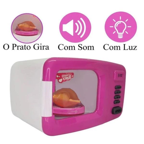 Imagem de Forno Microondas Brinquedo Infantil Menina Com Luz E Som