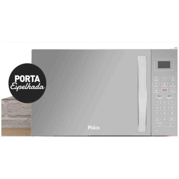 Imagem de forno microondas philco bancada pm26 espelhado 1400wts