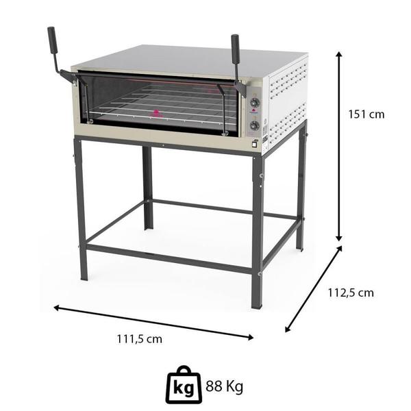 Imagem de Forno Refratário Elétrico Progás PRPE900 G2 127V 210L Inox Abertura Guilhotina Com Cavaletes P44033