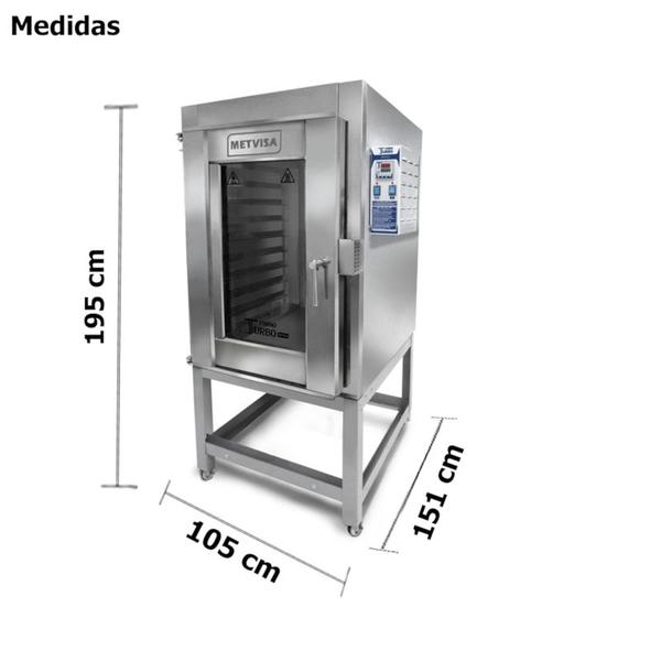 Forno Turbo Eletrico 10 Esteiras - Total Inox - Metvisa - Fte300t Trifasico Imagem de Forno Turbo Eletrico 10 Esteiras - Total Inox - Metvisa - Fte300t Trifasico
