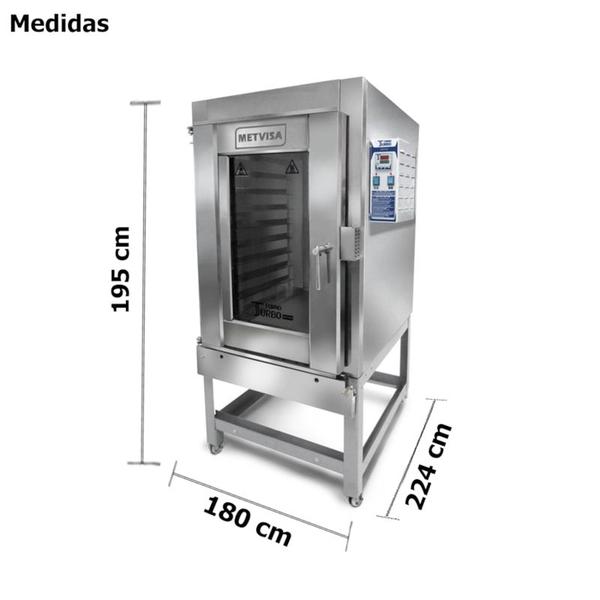 Imagem de Forno Turbo Gas 10 Esteiras - Total  Inox - Metvisa - Ftg300bt