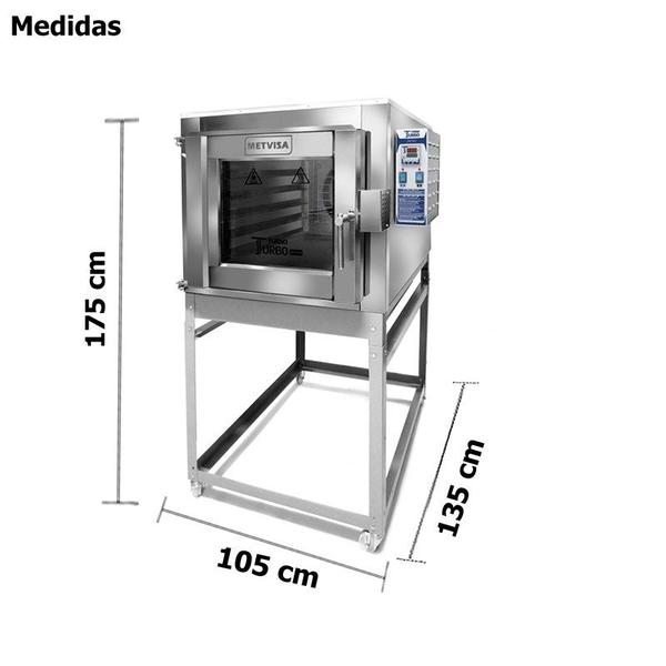 Imagem de Forno Turbo Gas 5 Esteiras - Interno Inox - Metvisa - Ftg150bi