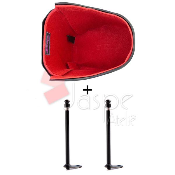 Imagem de Forração Honda Elite 125 Baú Forro Vermelho + 2 Antenas