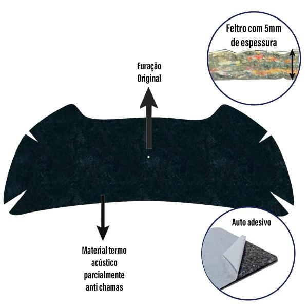 Imagem de Forro Capo Chevrolet Cobalt 2012 2016 Manta Autocolante Isolante termoacustico Presilhas