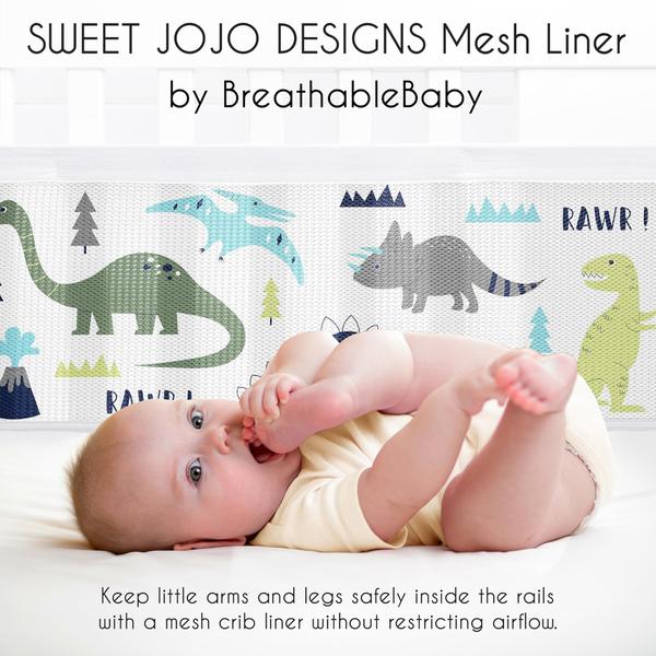 Imagem de Forro de berço Sweet Jojo Designs + BreathableBaby Mod Dinosaur