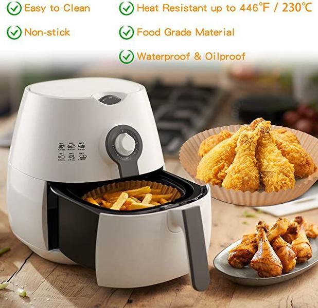 Forro De Papel Antiaderente Especial para Air Fryer 25 Unidades Premium Imagem de Forro De Papel Antiaderente Especial para Air Fryer 25 Unidades Premium