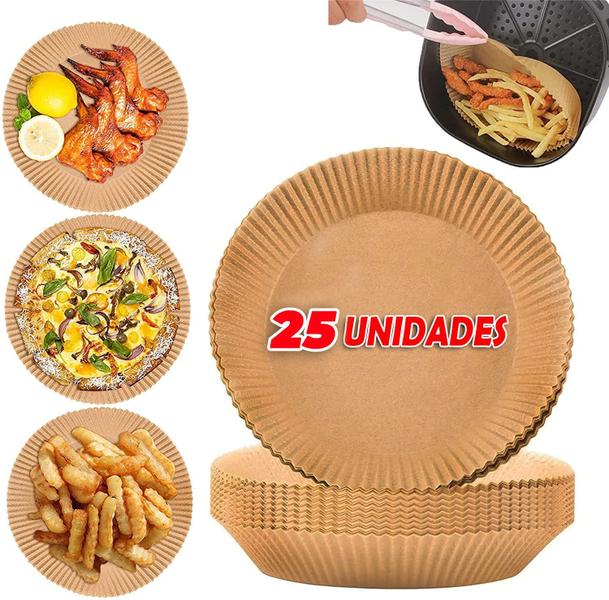 Forro De Papel Antiaderente Especial para Air Fryer 25 Unidades Premium Imagem de Forro De Papel Antiaderente Especial para Air Fryer 25 Unidades Premium