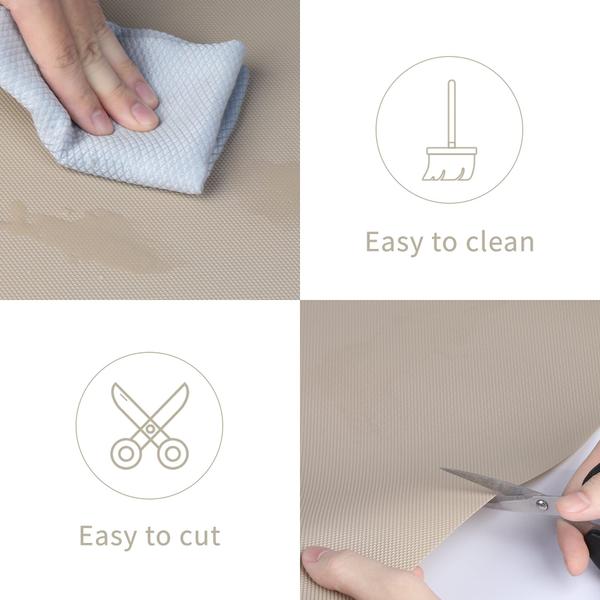 Forro de prateleira de cozinha HooTown Waterproof Fridge Mat Khaki Imagem de Forro de prateleira de cozinha HooTown Waterproof Fridge Mat Khaki
