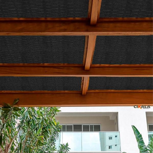 Imagem de Forro de Tela Sombreamento Shade Preto 4x1 Metros Para Pergolado Teto Cobertura Decoração Forração Telhado Ck200 Super Sombra