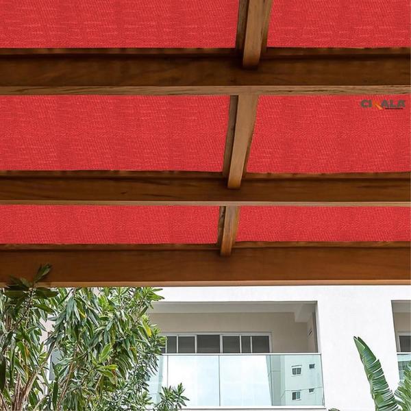 Imagem de Forro de Tela Sombreamento Shade Vermelho 4x1 Metros Para Pergolado Teto Cobertura Decoração Forração Telhado Ck200 Super Sombra