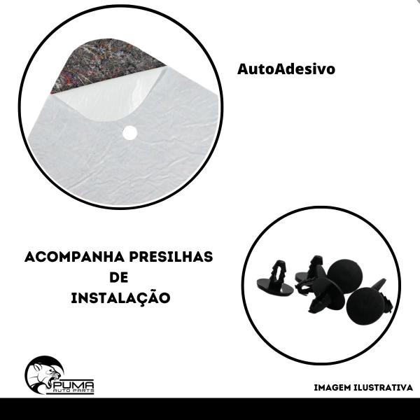 Imagem de Forro Manta Acústica Capô Vw Taos 2021 2022 Presilhas Adesivo