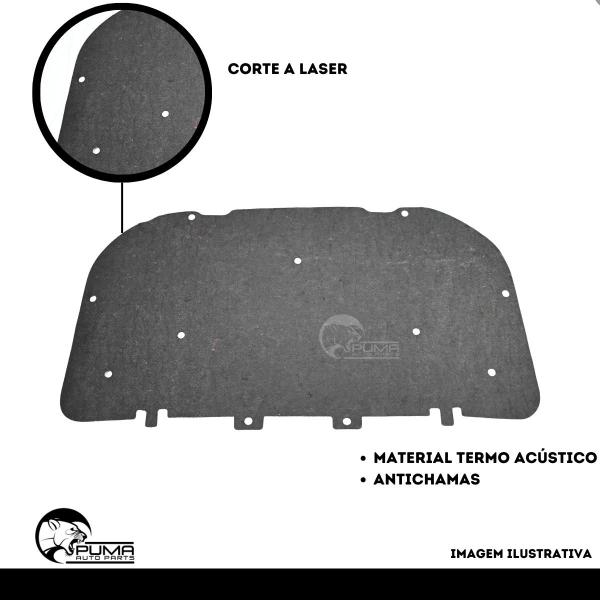 Imagem de Forro Manta Capo Motor Peugeot 208 2013 2014 2015 2016 2017 Presilhas