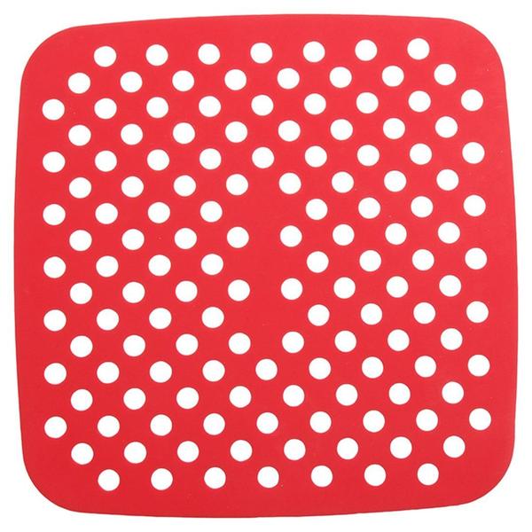 Imagem de Forro para Airfryer em Silicone Quadrado 19 cm Vermelho Hauskraft