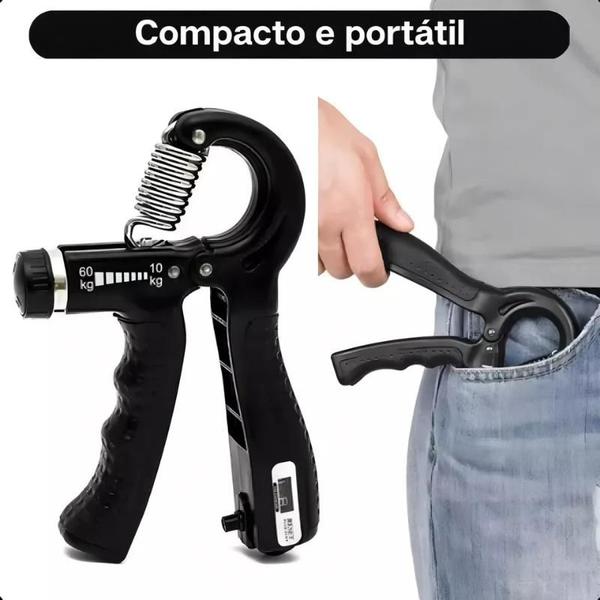 Imagem de Fortalecedor de Antebraço Hand Grip com Contador e Resistência Ajustável 5Kg a 60Kg