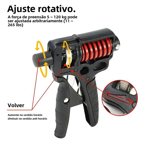 Imagem de Fortalecedor de Aperto de Mão Ajustável (5-120kg) - Expansor para Dedos, Braço, Pulso e Antebraço