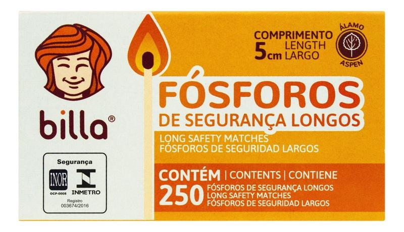 Imagem de Fósforo De Segurança Longo Billa 5cm 250 Unidades