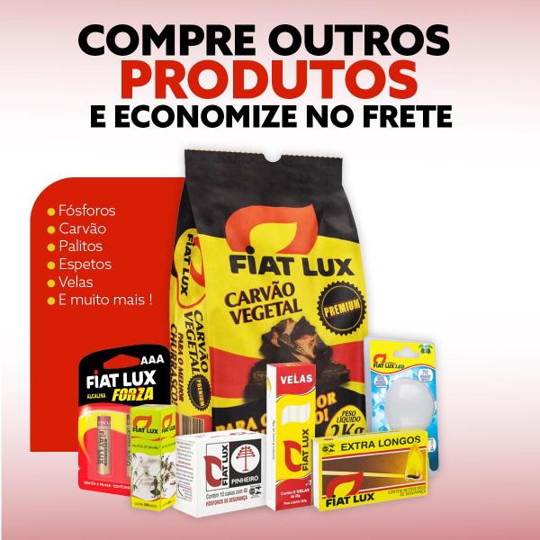 Imagem de Fósforo Extra Longo de Madeira Reflorestada de alta resistência Fiat Lux 1.200 Unidades de 9,4cm