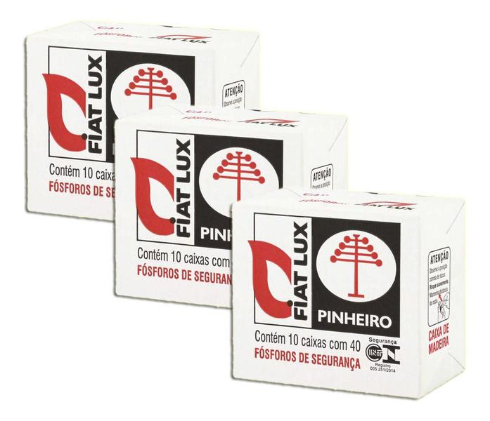 Fósforo Fiat Lux 10 Caixas Com 40u Kit 3 Imagem de Fósforo Fiat Lux 10 Caixas Com 40u Kit 3