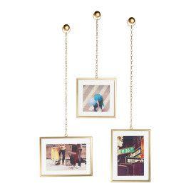 Imagem de Fotochain conjunto com 3 peças - porta retratos dourado