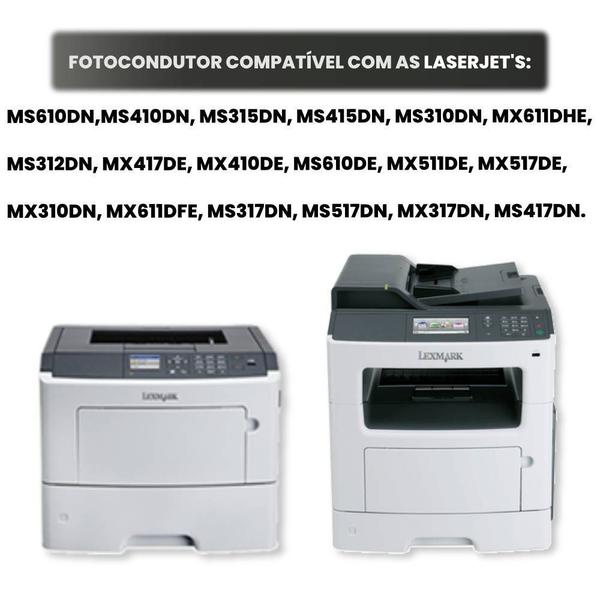 Imagem de Fotocondutor Lexmark 50f0z00 500z Mx310 Mx410 Mx511 Mx611 Ms312 Ms315 Ms410 Ms415 Ms610