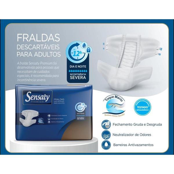 Imagem de Fralda Adulto Sensaty Premium G com 20 unidades