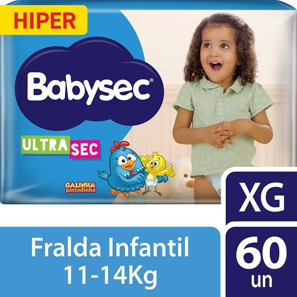 Imagem de Fralda Babysec Galinha Pintadinha Ultrasec Hiper Tamanho XG 60 unidades