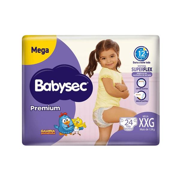 Imagem de Fralda Babysec Premium Mega XXG com 24 unidades - mais de 13kg