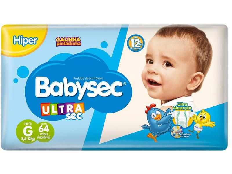 Fralda Babysec Ultrasec Galinha Pintadinha Tam. G 8,5 a 12k Fralda Babysec Ultrasec Galinha Pintadinha Tam. G 8,5 a 12k