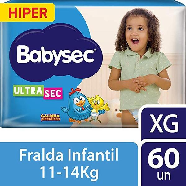 Imagem de Fralda Babysec Ultrasec Hiper Galinha Pintadinha XG com 60 unidades