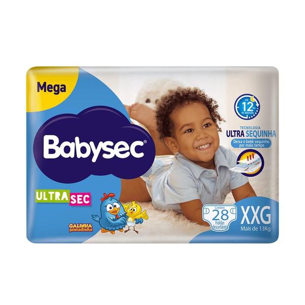 Imagem de Fralda Babysec Ultrasec Mega XXG com 28 unidades - mais de 13kg