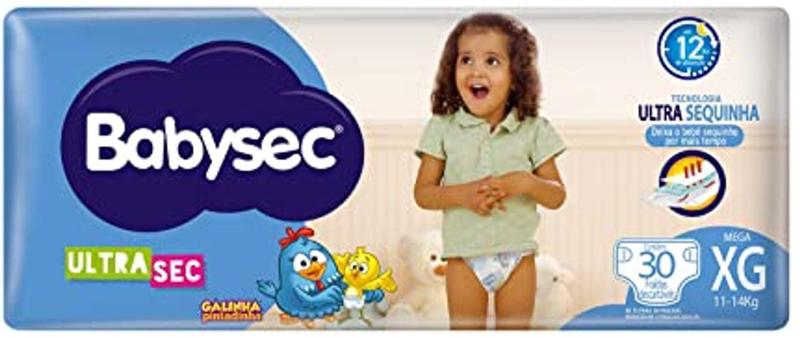 Imagem de Fralda Babysec Ultrasec - Tam XG - (4 pacotes-30 cada pacote) total de 120 unidades -BARATO