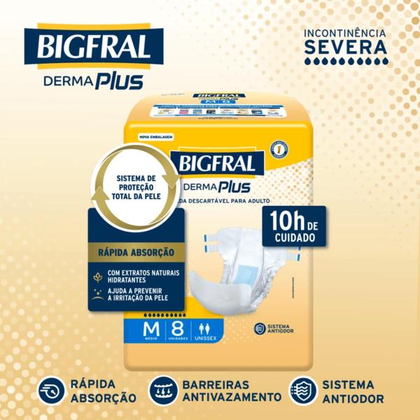 Imagem de Fralda Bigfral Derma Plus M com 8 unidades