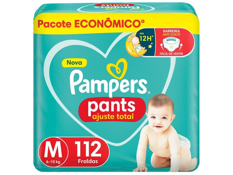 Fralda Calça Pampers Pants Ajuste Total - Tam. M 6 a 10kg 112 Unidades Fralda Calça Pampers Pants Ajuste Total - Tam. M 6 a 10kg 112 Unidades