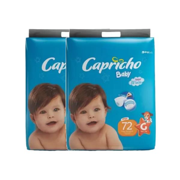 Imagem de Fralda Capricho Baby Mega 2 Pacotes Tamanho G com 144 Unidades - 10 a 13kg